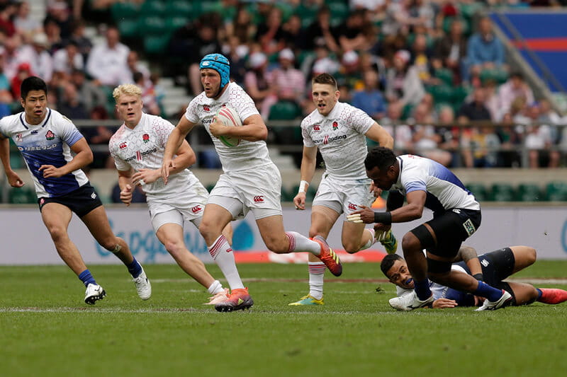 England running with the ball in Sevens