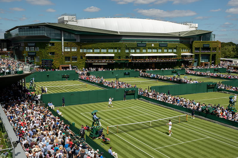 The outside courts at The Championships Wimbledon