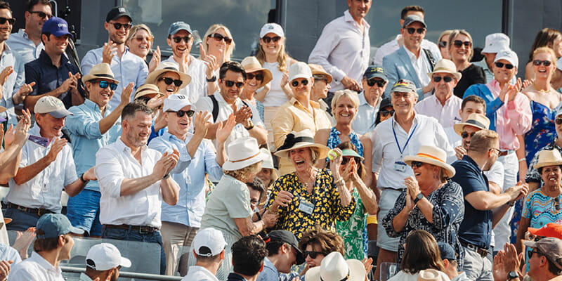 The crowd getting lively with a good atmosphere at The Queen's Club Championships