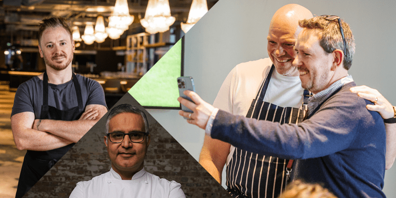 Ollie Dabbous, Atul Kochhar, Tom Kerridge cooking at Chefs Table UK
