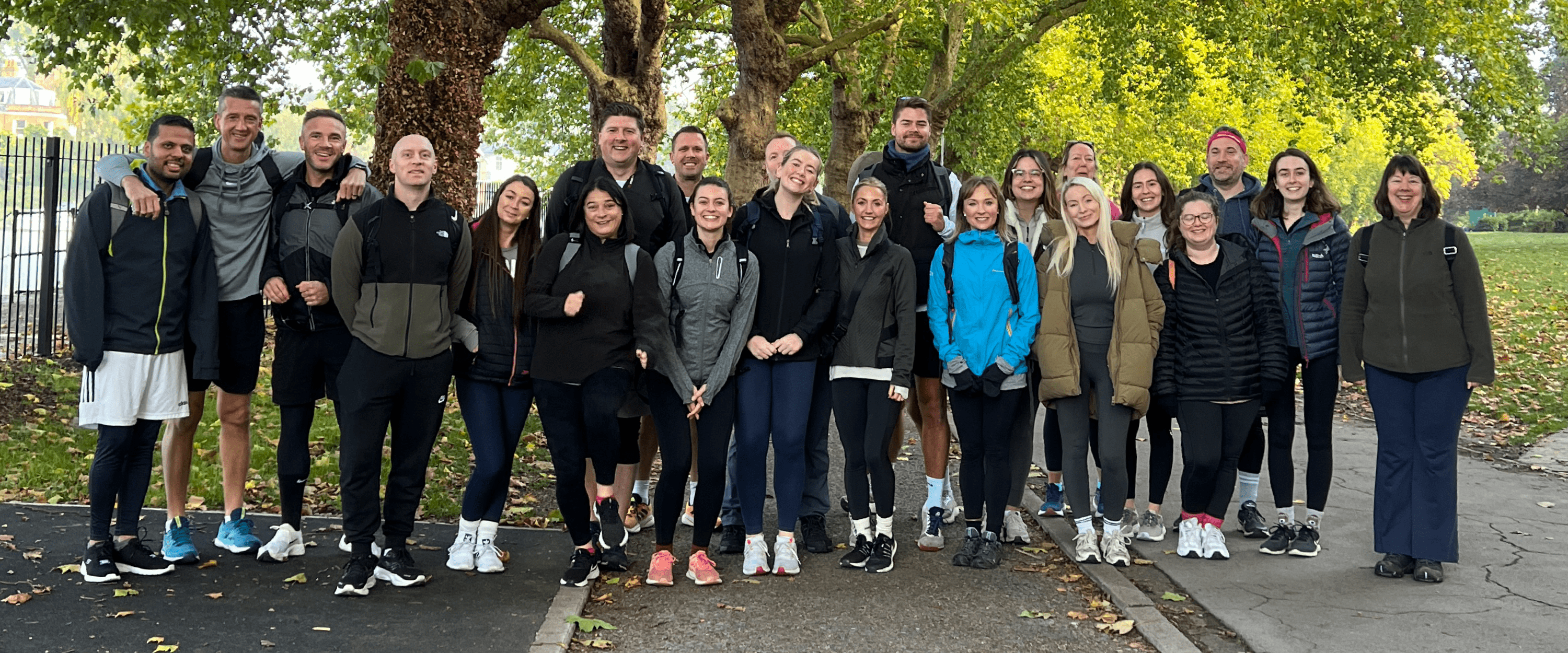 Keith Prowse staff during their charity walk along the Thames Path in London to raise money for the Baobab charity in Kenya