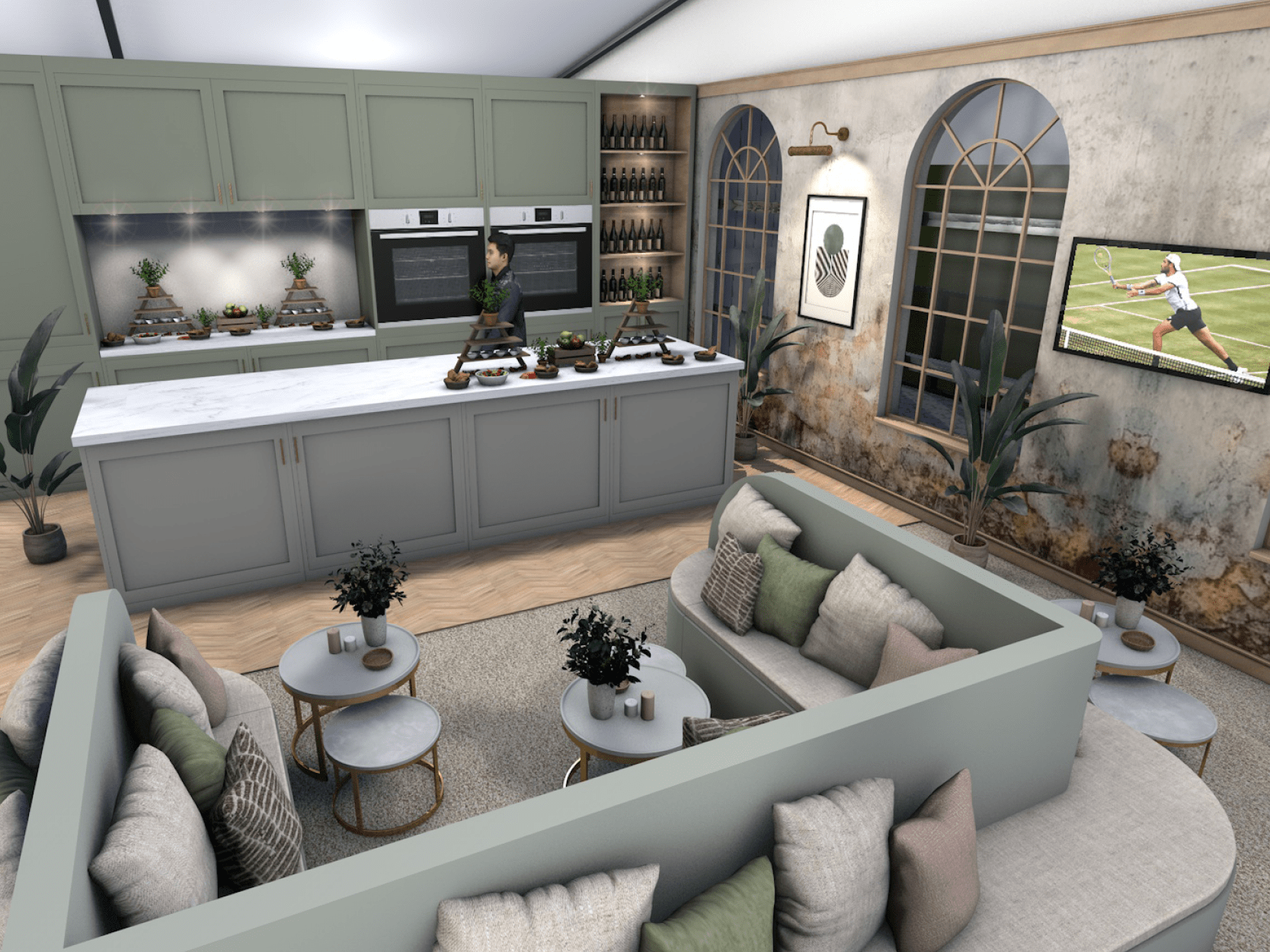 A CGI image of a new hospitality experience at The Queen's Club Championships 2025 The View