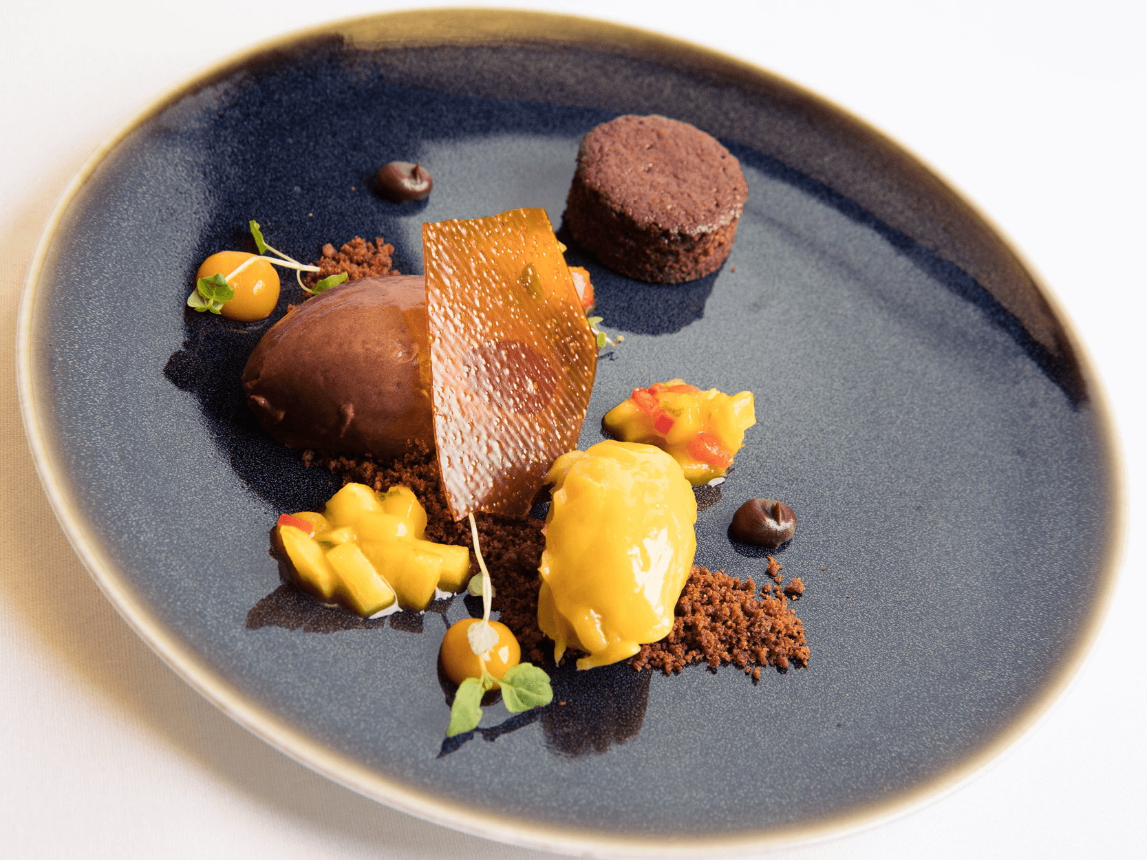 Plated dessert dish served in Club XV hospitality experience at Twickenham Stadium for guests
