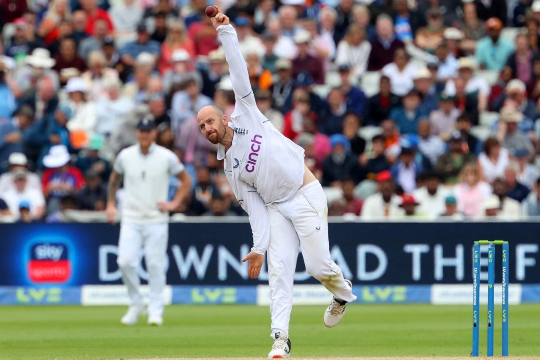 England cricketer bowls