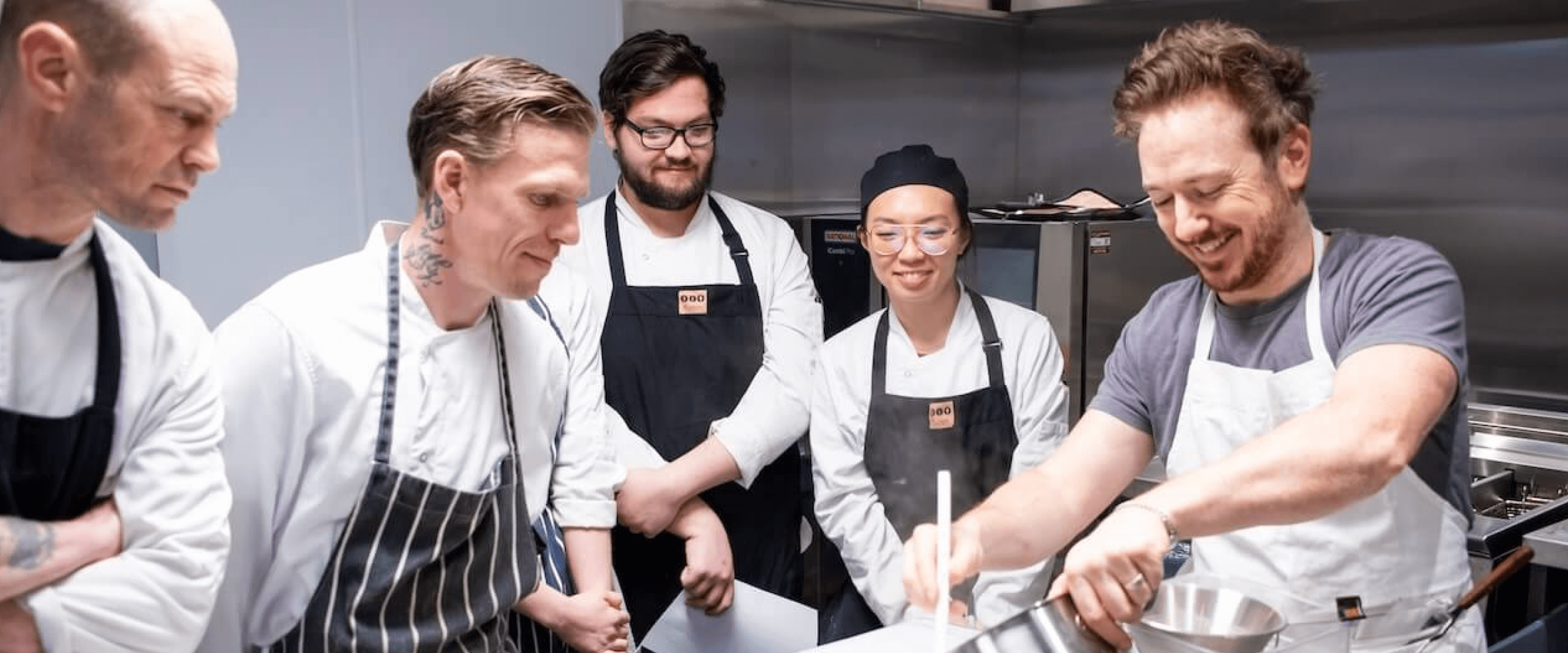 Michelin Star chef Ollie Dabbous leading an Xcelerate cooking course at Edgbaston Stadium