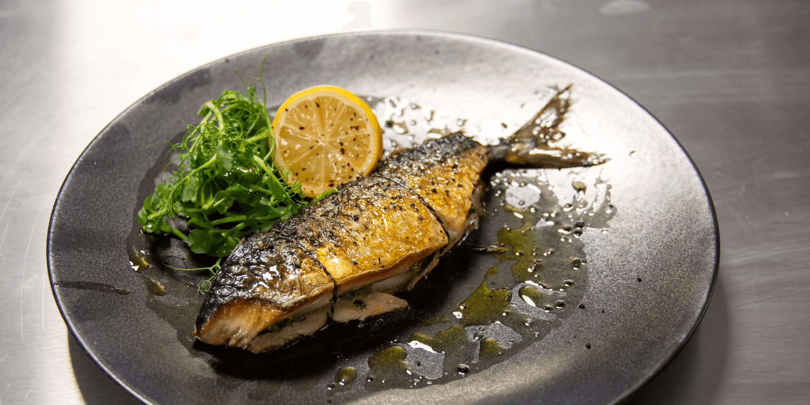 Fish dish made by attendees of an Xcelerate cooking course at Edgbaston