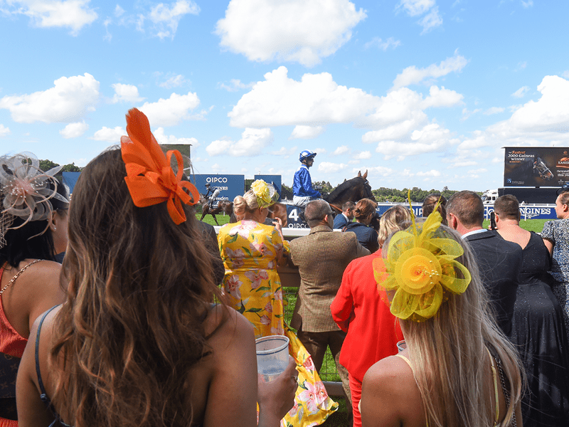 QIPCO King George Raceday guests next to the rail at Ascot Racecourse