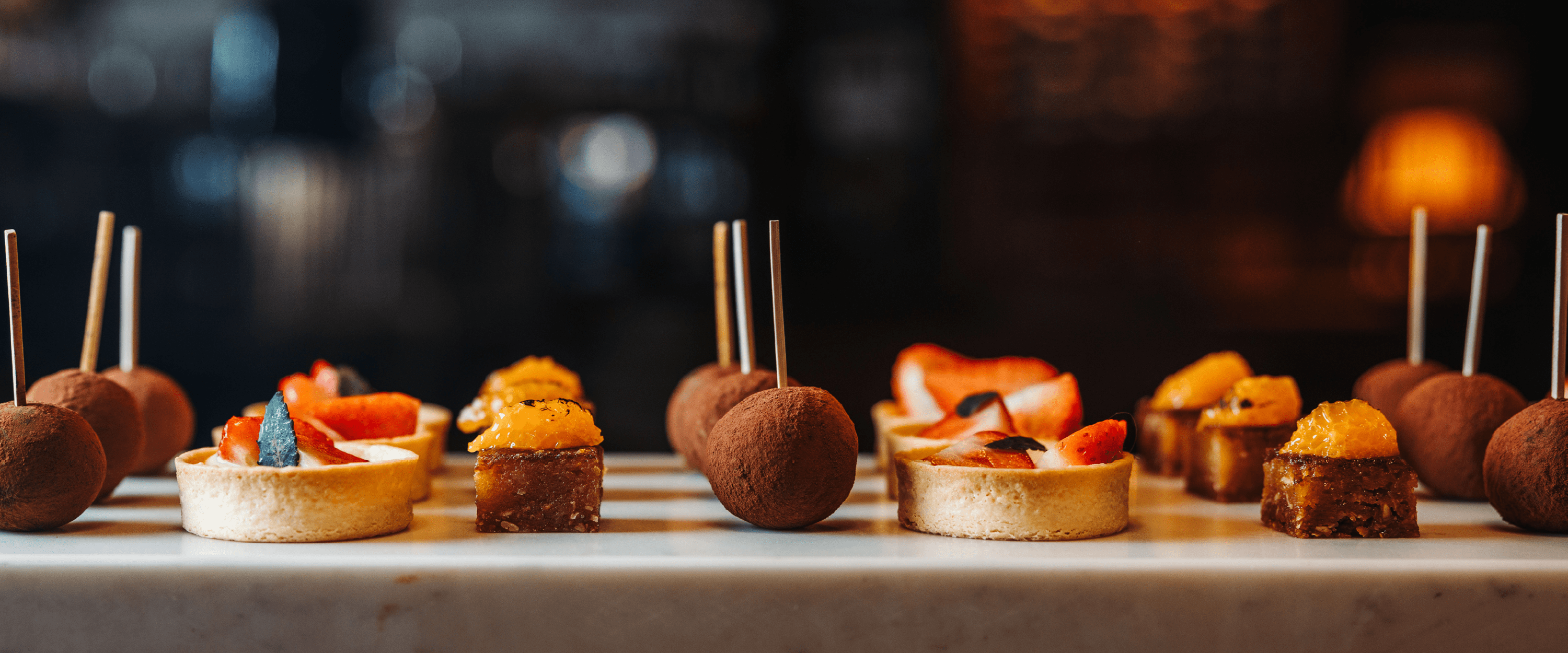 Food served at the tasting for The View hospitality experience at The Queen's Club Tennis