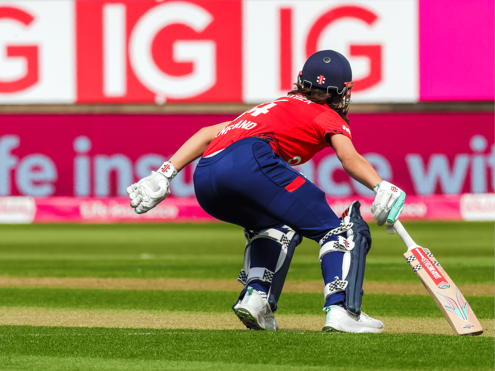 England women's cricketer running in a match for an IT20