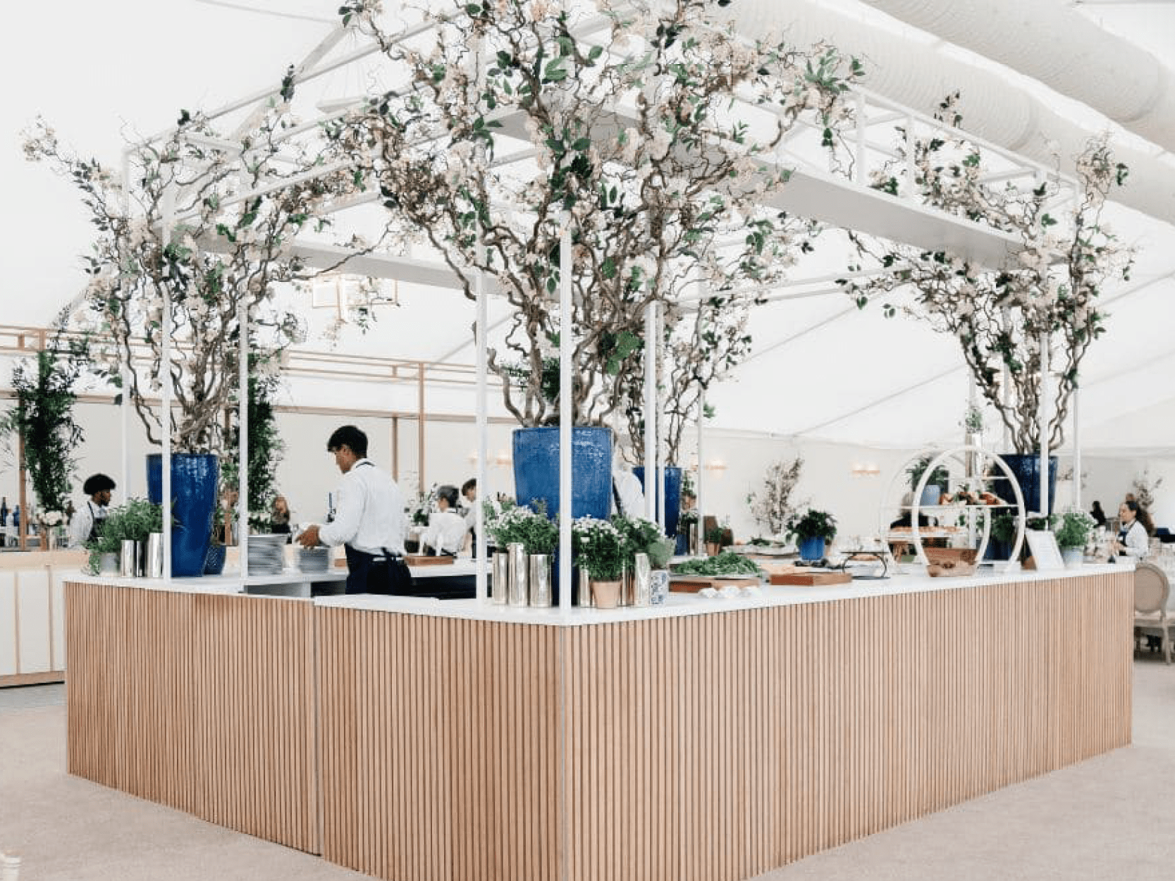 The bar area inside the Furlong Restaurant hospitality space at Royal Ascot