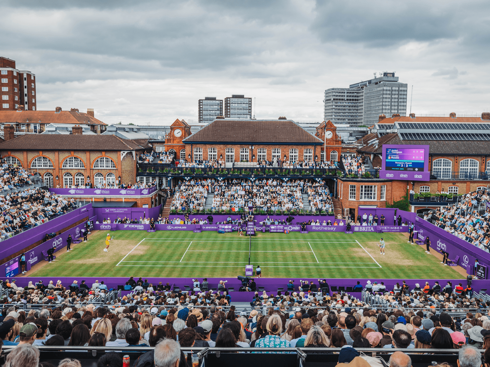 View of Centre Court at The Queen's Club from the crowd for the annual championships
