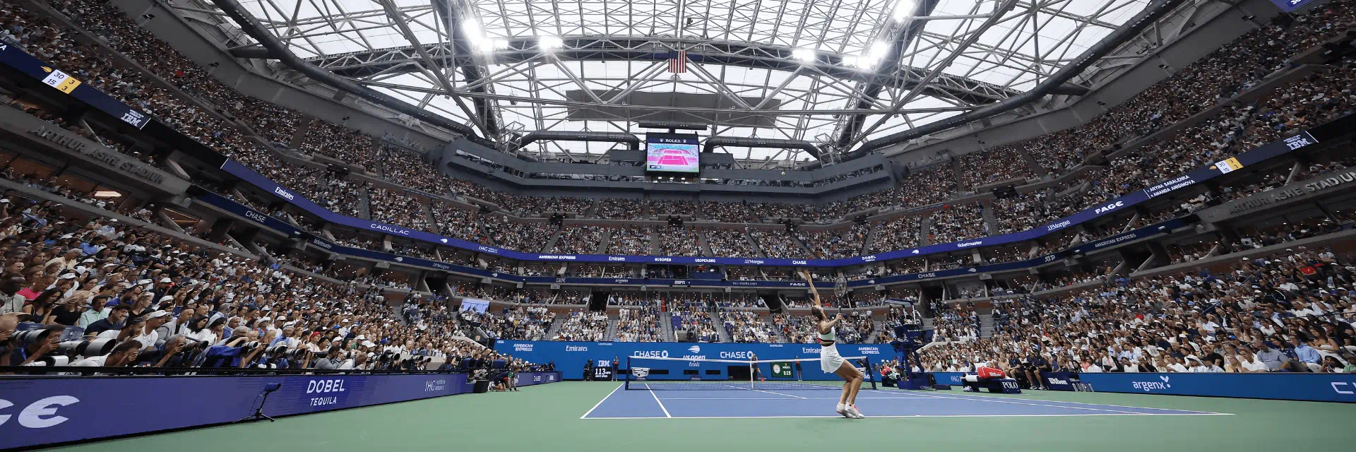 Crowds watching the US Open 2025