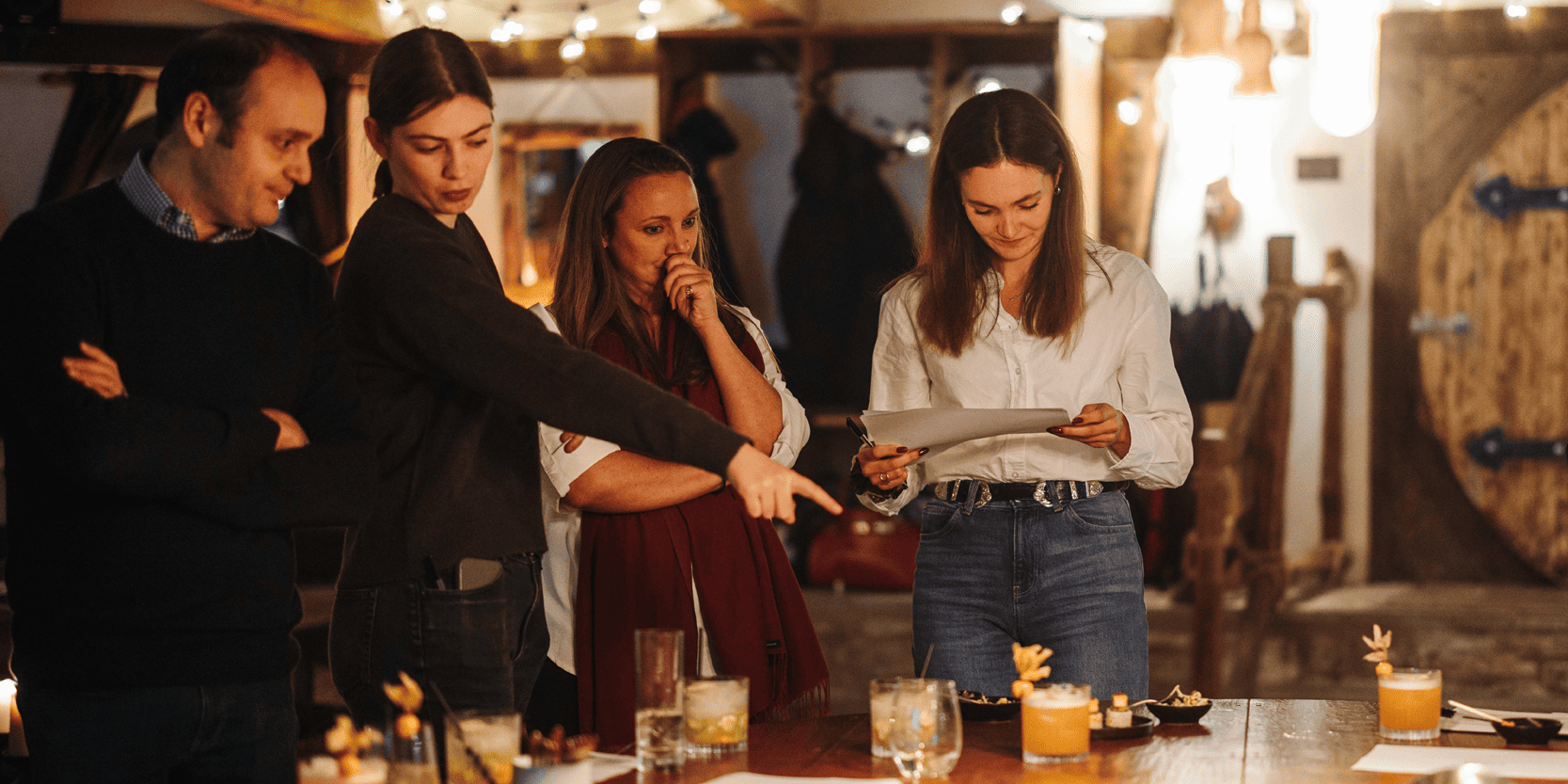 Keith Prowse operations team selecting dishes for an event menu at a tasting event