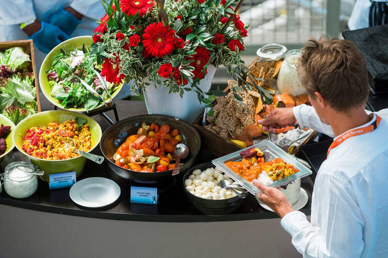 Food offering on the 1845 terrace