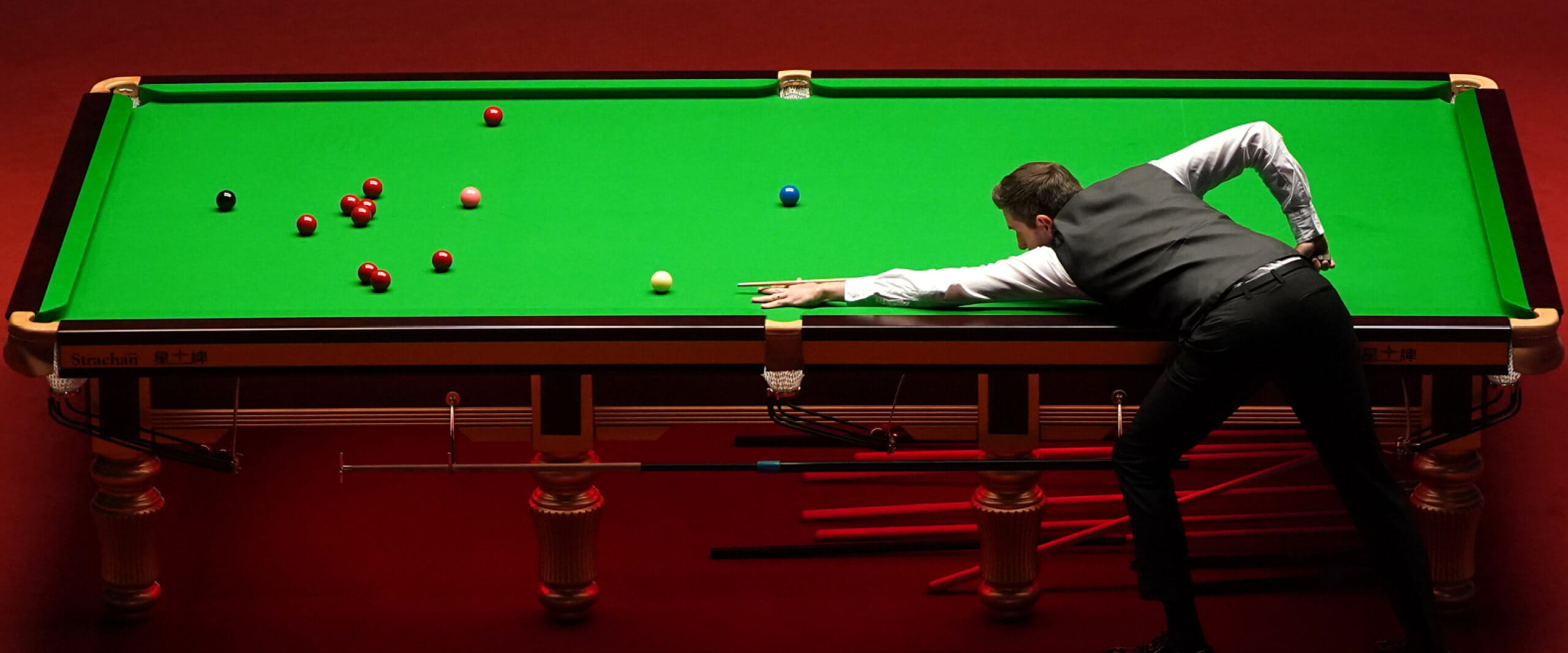 The 2022 Cazoo Masters player on the snooker table