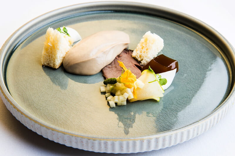Fine dining dish served in hospitality at sports events