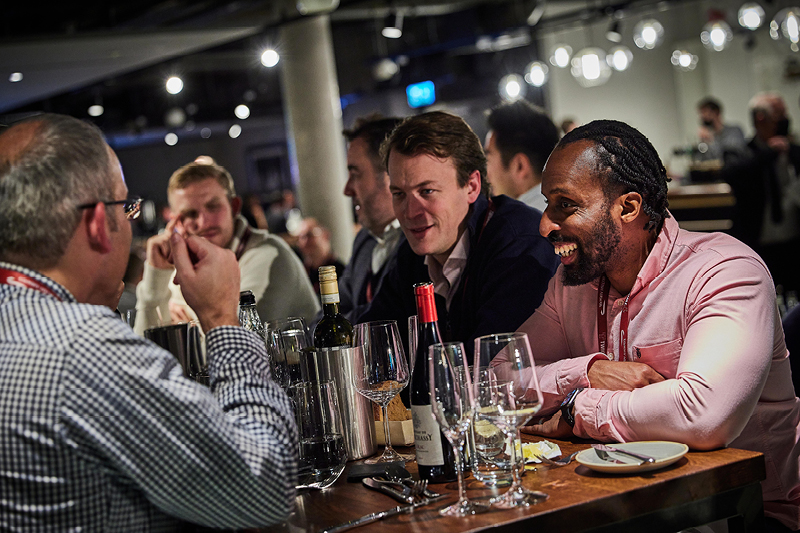 Guests in The Gate hospitality area at Twickenham Stadium for an England rugby match