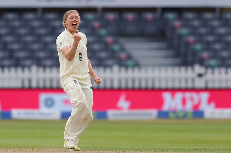 Heather Knight England captain celebrating