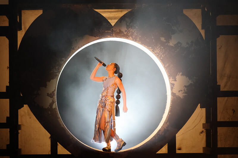 Griff performing at the 2021 Brit Awards on stage