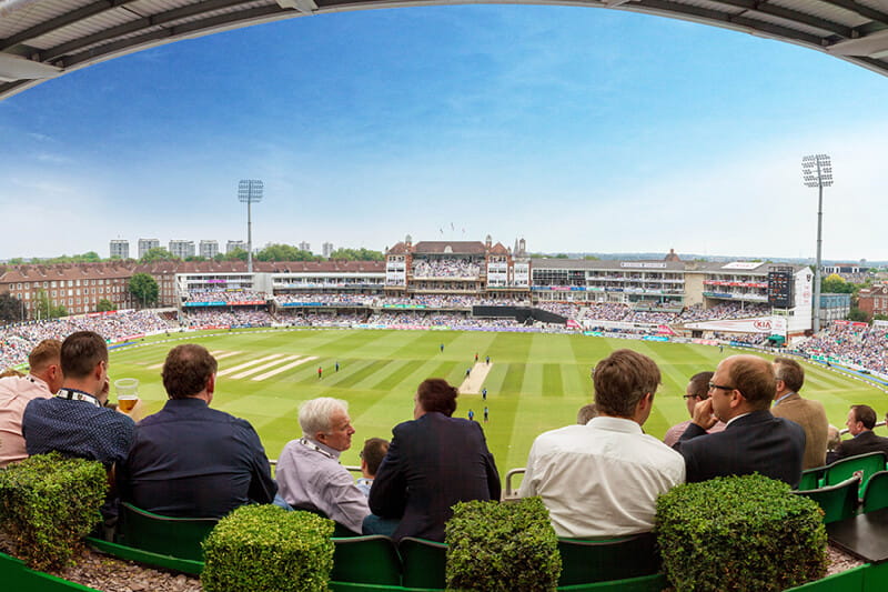 Hospitality guests at The Kia Oval watching the match from their seats