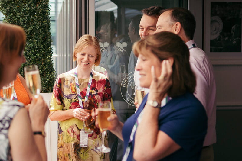 Hospitality guests in Skyview Suites at Wimbledon