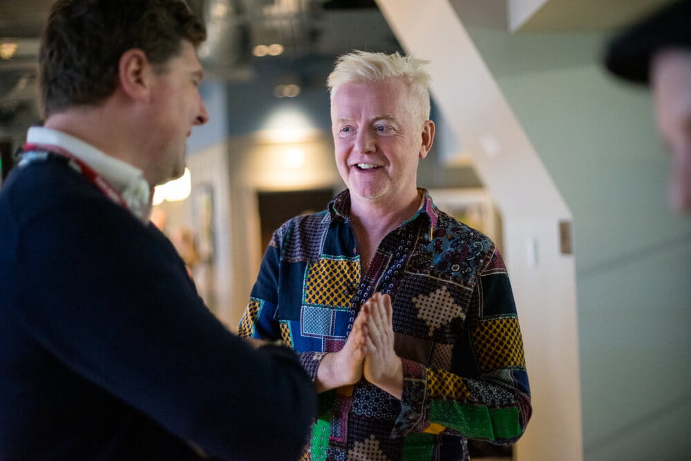 Chris Evans enjoying hospitality in The East Wing Twickenham