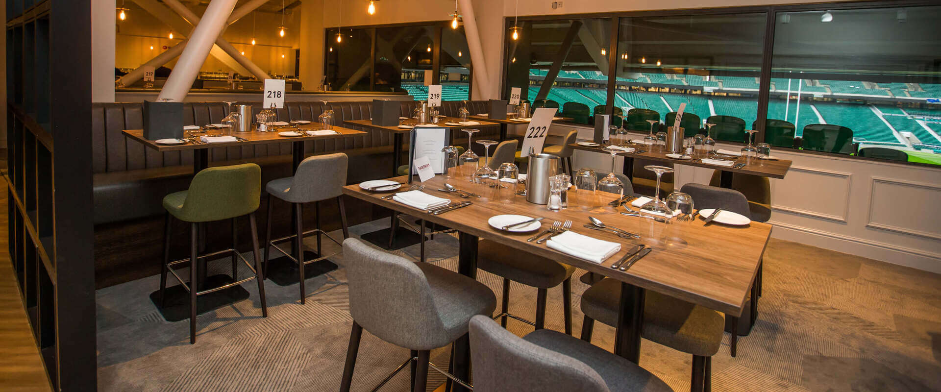 A pitch view booth in The Lock Twickenham