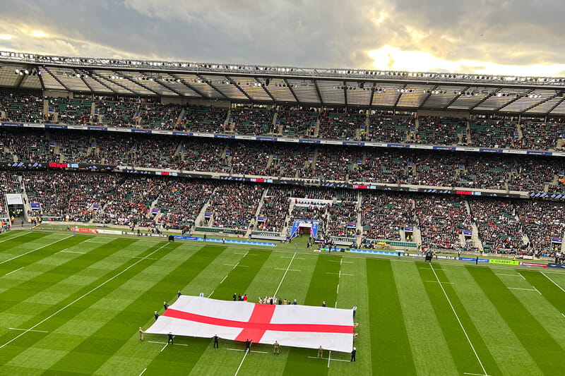 Opening of the England V Tonga match at Twickenham Stadium