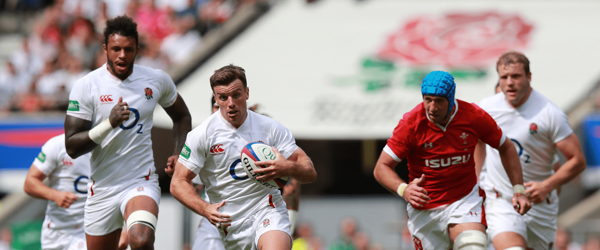 George Ford running with the ball in the summer series