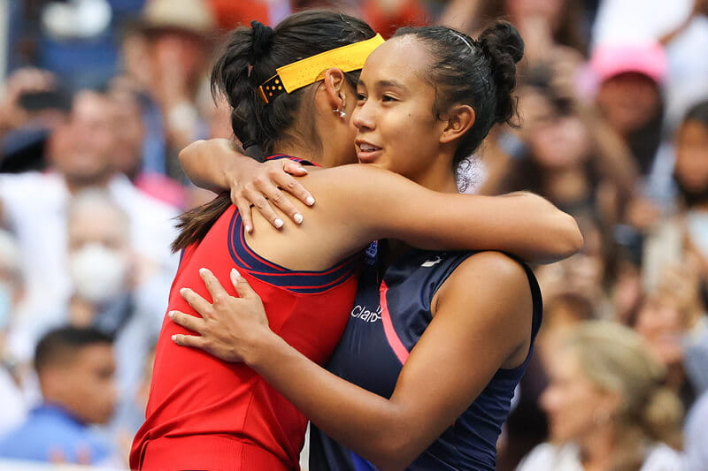 Emma Radacanu and US Open 2021 runner up Leylah Fernandez after the women's singles final