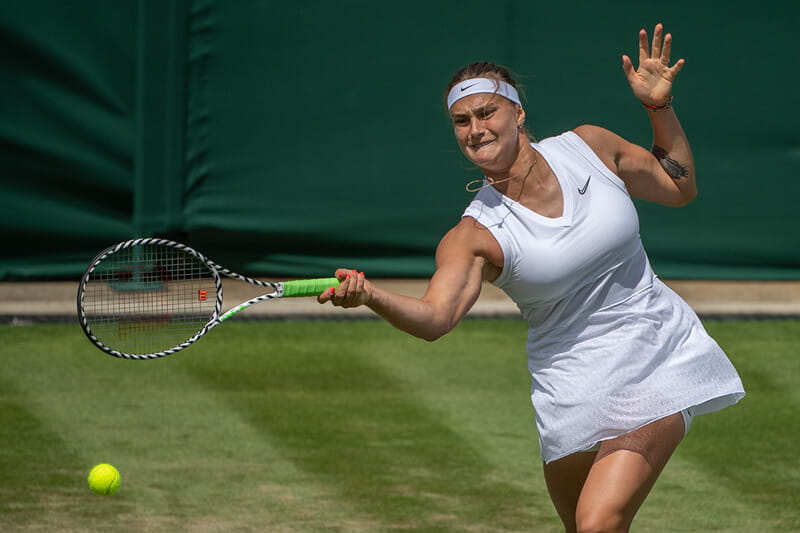 Professional tennis player Aryna Sabalenka at Wimbledon