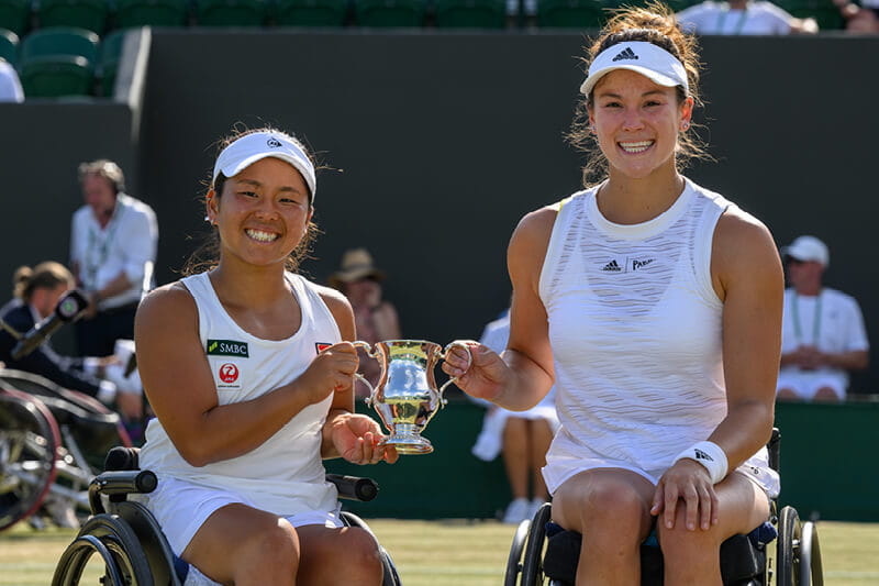 Ladies wheelchair doubles champions of Wimbledon 