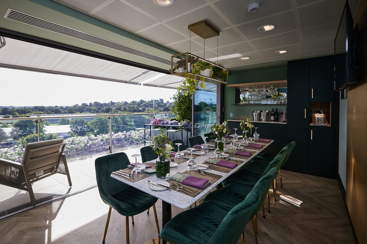 Suite 11 with a balcony in the Skyview Suites at The Championships Wimbledon