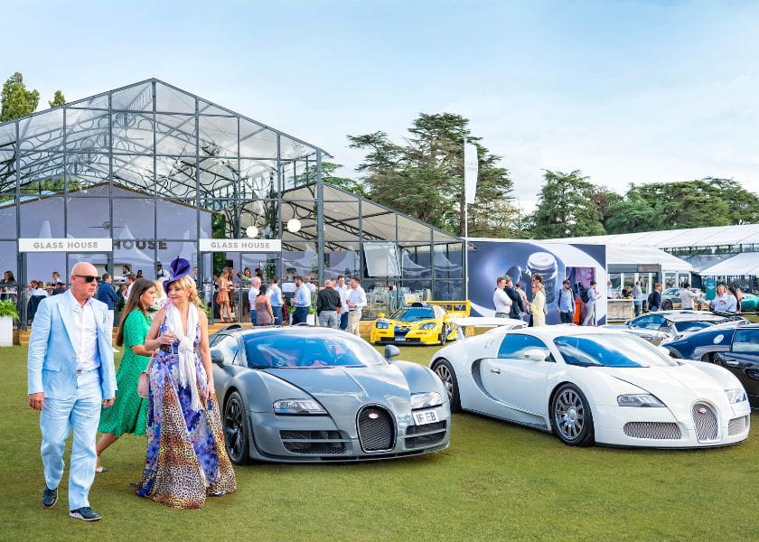 Guests enjoying car display