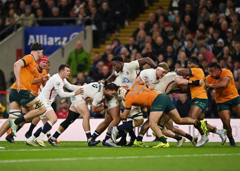 England in action against Australia at Allianz Stadium
