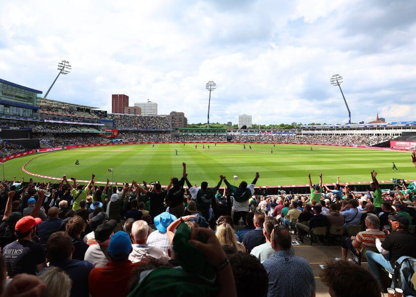 Supporters enjoying the cricket at Edgbaston