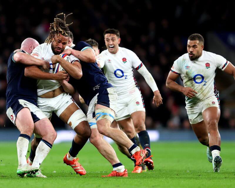 England on the charge against Scotland