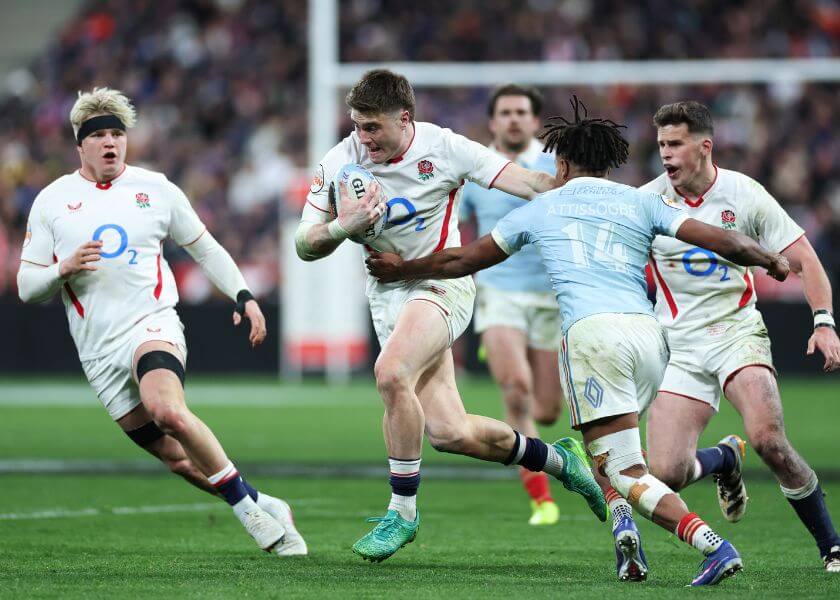 England in action against France during the Guinness Men's Six Nations