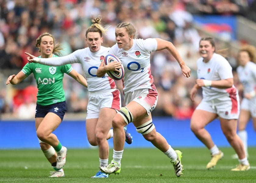 Red Roses in action against Ireland Women at Allianz Stadium