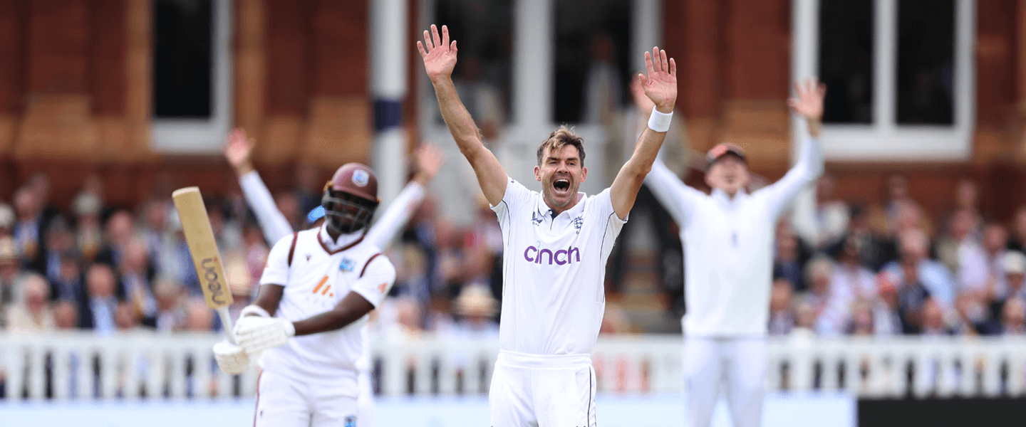 Jimmy Anderson in his last International Test Match at Lord's Cricket Ground