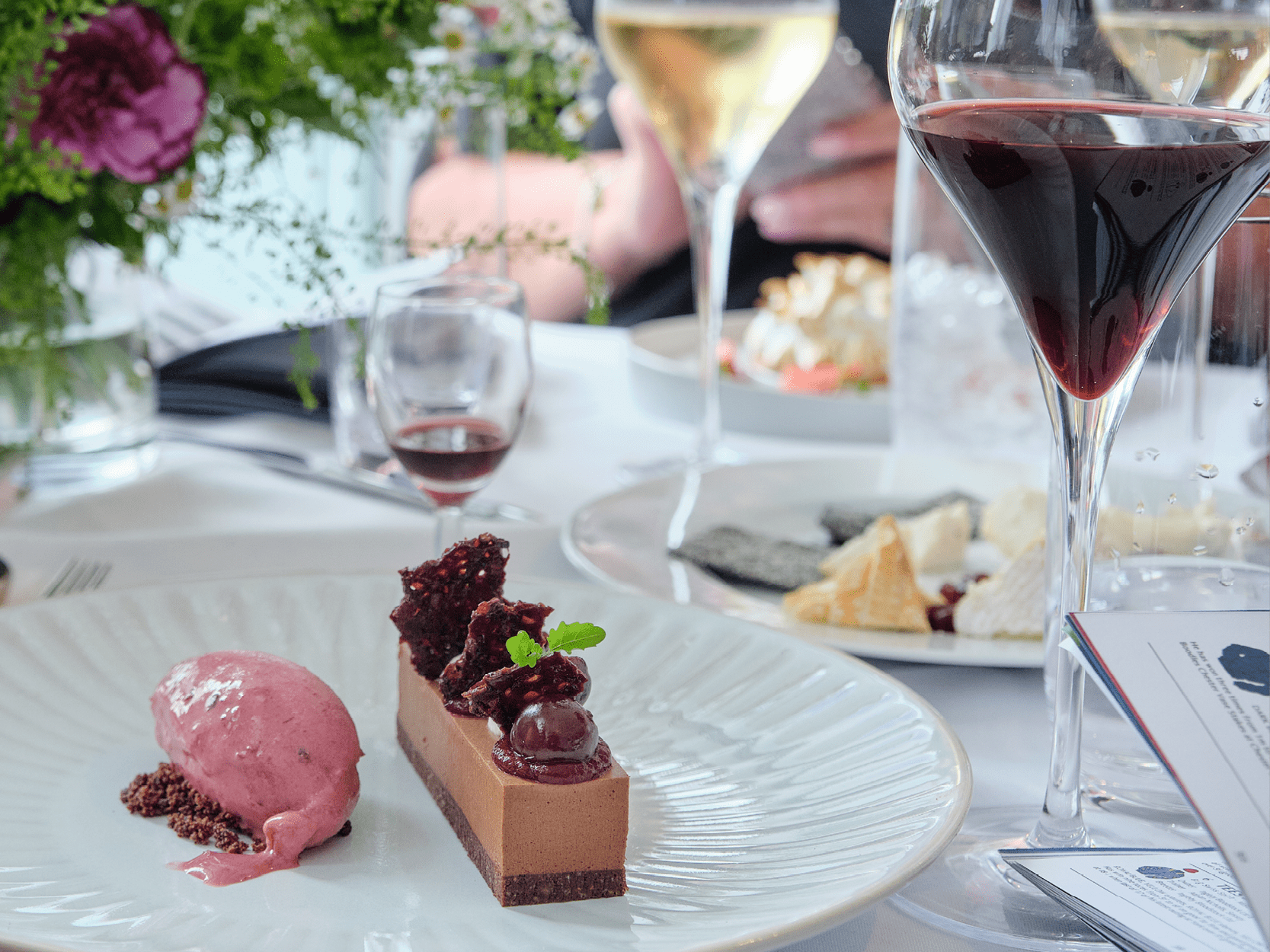 Food dish from Chez Roux hospitality by chef Michel Roux at the Betfred Derby Festival at Epsom Racecourse
