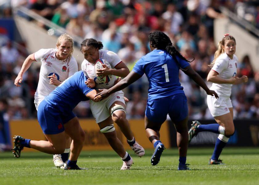Red Roses in action against France Women at Allianz Stadium