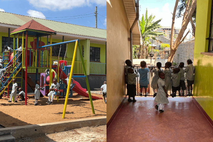 Children enjoying playground at The Baobab, Kenya.