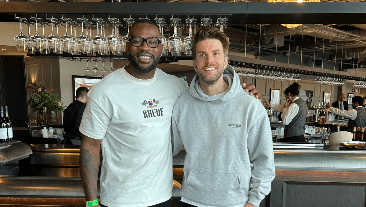Ugo Monye and Joel Dommett in The East Wing with Keith Prowse