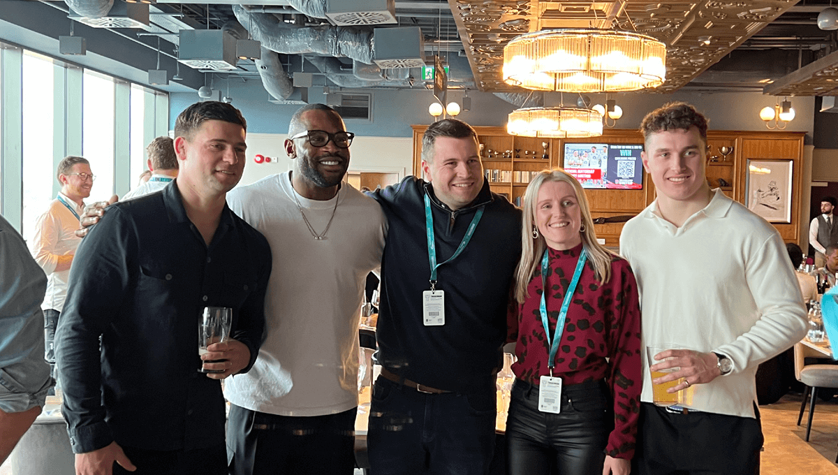 Ugo Monye with talent in The East Wing facility at Allianz Stadium