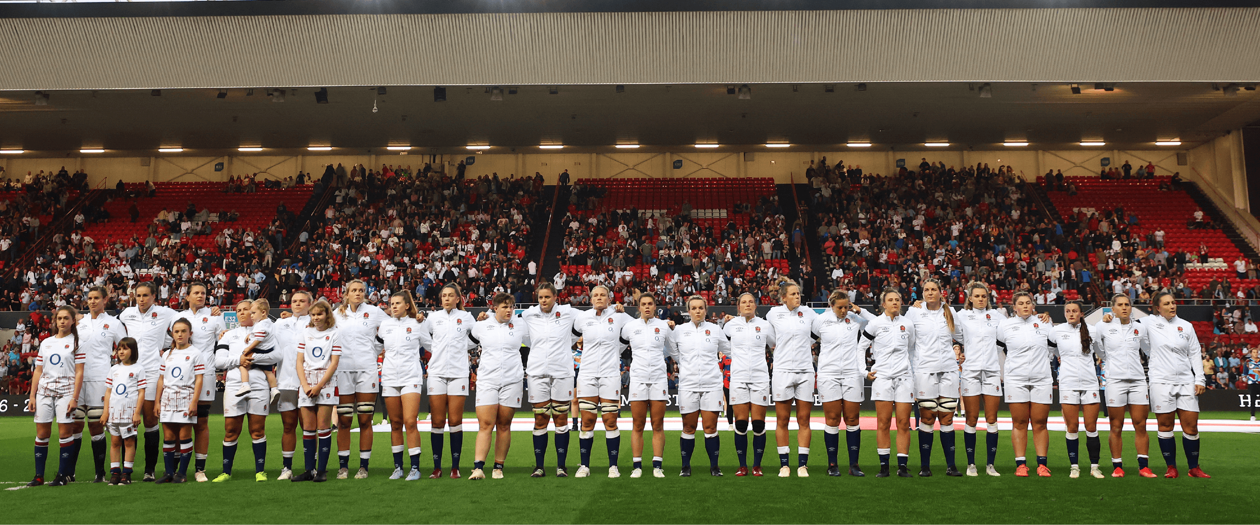 Red Roses lining up for National anthem