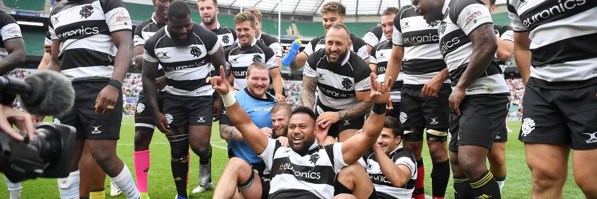 Barbarians celebrating victory at Allianz Stadium