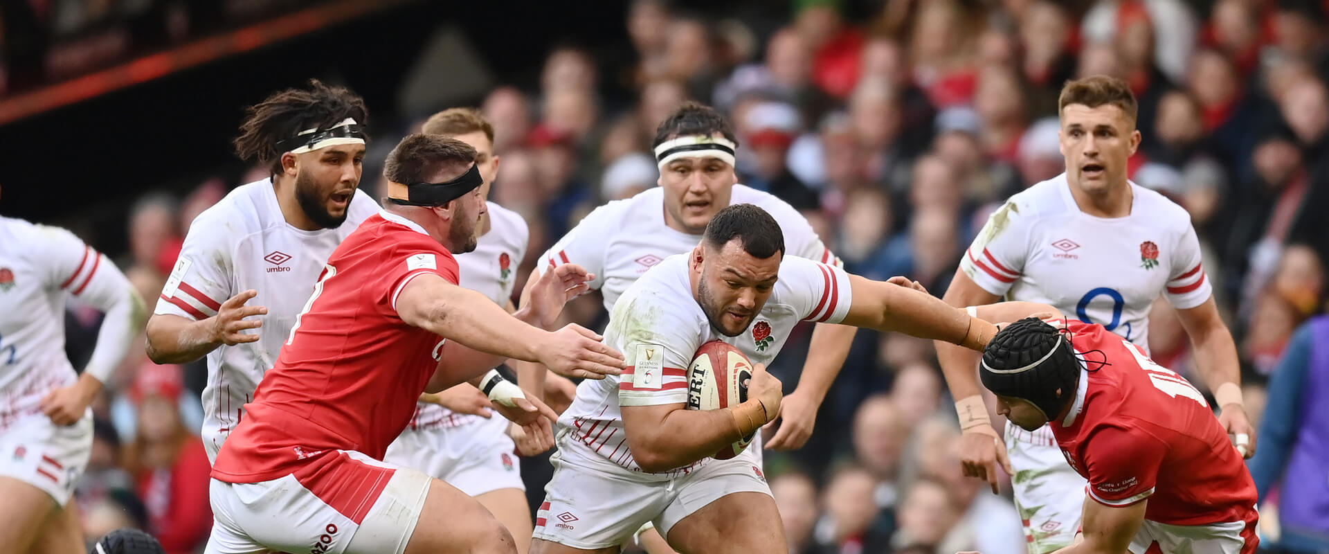 Ellis Genge on the charge against Wales in the 2023 Guinness Six Nations