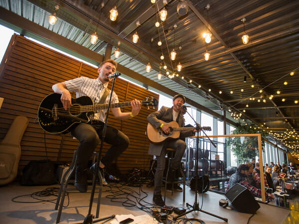 The band playing in the British Airways Rose Garden