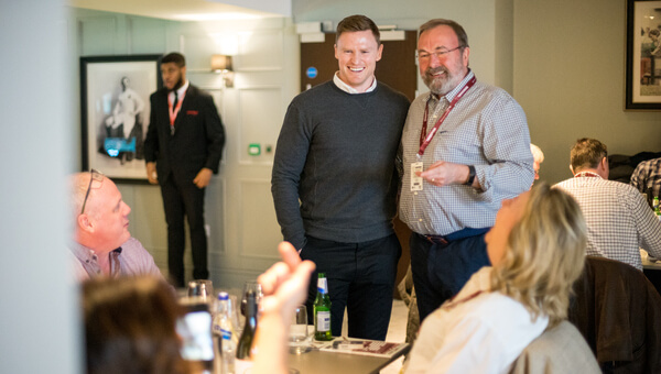 Former England international Chris Ashton with guests